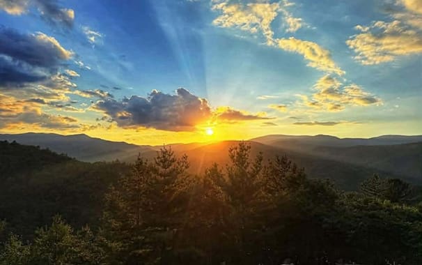 A beautiful sunset over the Smoky Mountains