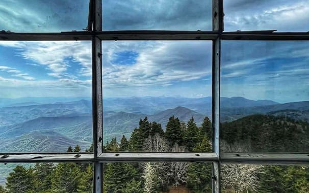 Scenic view of Tennessee taken through a window